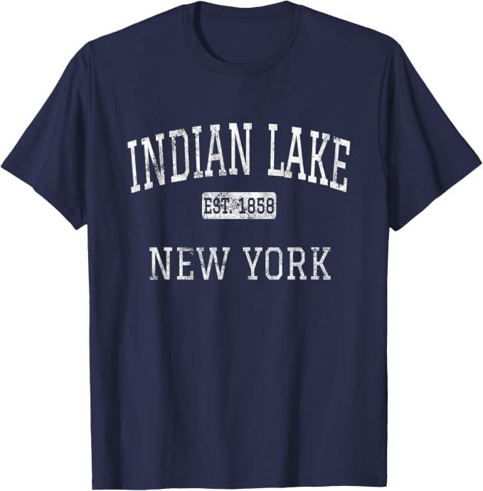 Indian Lake New York NY Vintage T-Shirt, XL