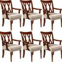 Havawish Large Dining Room Chair Seat Covers with Armrest Dining Chair Slip Covers Protectors(6 Pcs,Taupe)