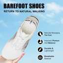 Hiking Barefoot Shoes for Women Men Breathable & Non-Slip Athletic Barefoot Wide Toe Water Shoes Lightweight Perfect for Walking, Running, and Swimming (8 Women/6 Men, White)