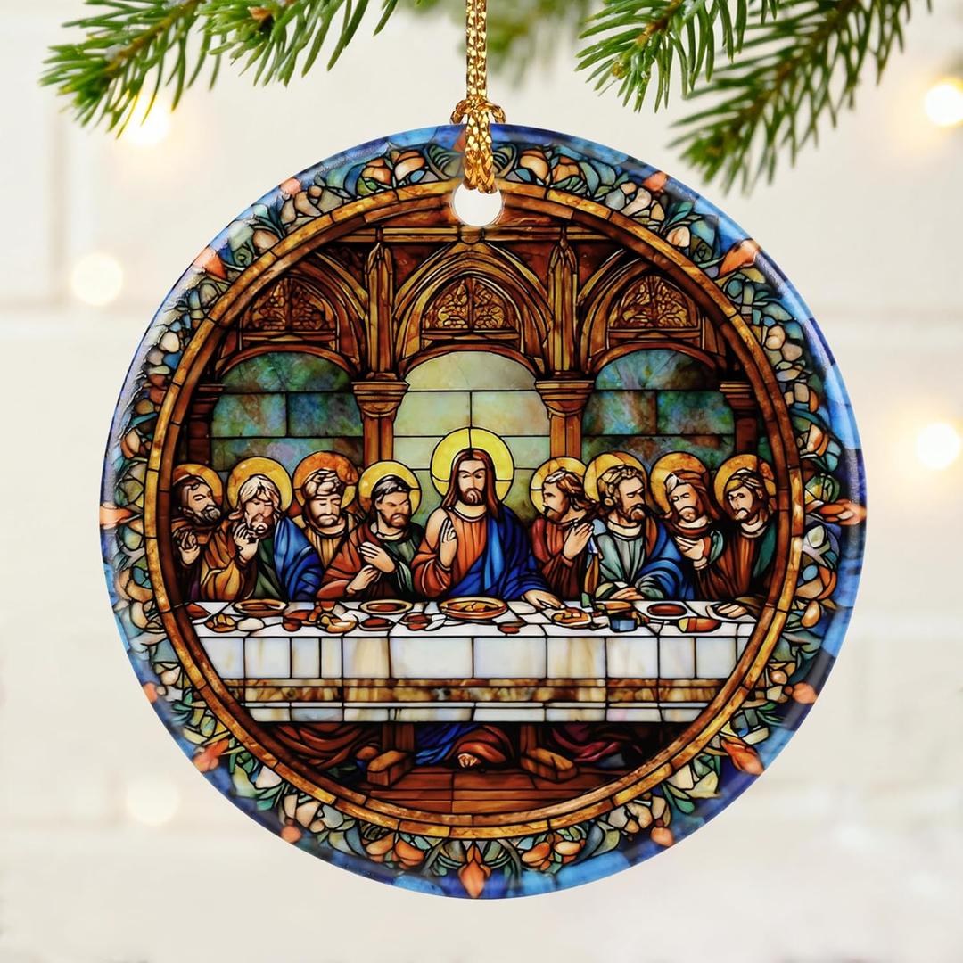 3 x The Last Supper Ornament | Christmas Ornaments, Christmas Tree Decorations, Holiday Hanging Decor, Christian Decor | Religious Gift, Christian Gift | Gifts for Easter, Gifts for Baptism/Confirmation