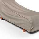 Budge P2A02PM1 English Garden Patio Chaise Lounge Chair Cover Heavy Duty and Waterproof, Medium, Tan Tweed