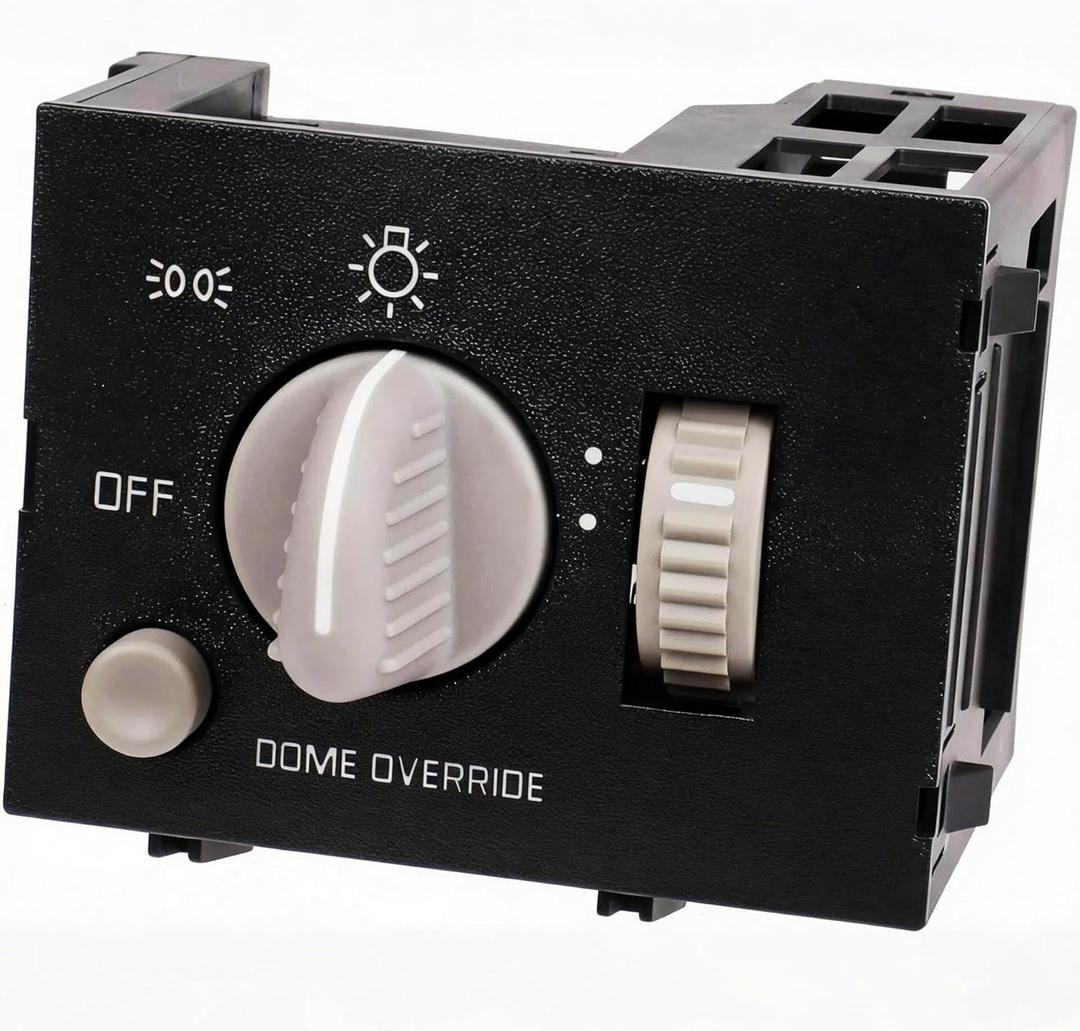 Upgraded Chevy GMC C/K1500 Headlight Switch Compatible with 1995-1998 Chevy GMC C1500 K1500, 1999 Silverado 1500, D1523H - Headlamp, Instrument Panel Dimmer, and Dome Lamp Switch, 93443101