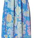 ABYOVRT Women Boho Floral Maxi Dress Backless Spaghetti Strap A-Line Flowy Summer Vacation Long Dress (Blue, L)