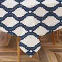 Majestic Giftware Tablecloth for Rectangle Table (TCH10-65200) | Navy Color 100% Cotton Twill Dining Table Cover | Decorative Washable Tablecloth for Birthday, Home, Kitchen, Dining (65X200)