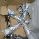 GENGTELI Rolling Stool With Wheels, Adjustable Height Swivel Chair, Black Cushioned Seat, Chrome Base With Castors (BLKk