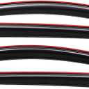Lightronic Extra Durable Clip-on in-Channel Auto Vent Window Visor, Fits 2017-2022 Nissan Rogue Sport, UV Protection Rain Guard, Original Wind Deflector, No-Drill Easy Install, Dark Smoke, 4-Pcs