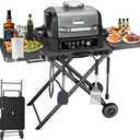 Portable Grill Cart for Ninja Woodfire OG700 OG800 OG900, Blackstone Griddle, for Weber Q100 Q200 Q300, Pizza Oven, Collapsible Grill Stand for Most Portable Grills, Large Surface Grill Trolley