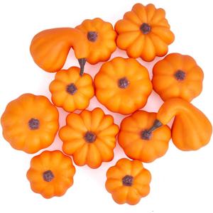 Pumpkin Decor Set of 12 Mantel Table Centerpiece Farmhouse Thanksgiving Fall Decorations for Home