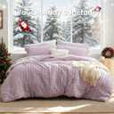 Love's cabin Seersucker Lavender Twin Comforter Set 5 Pieces, All Season Bedding Set, Twin Bed in a Bag Comforter Set with Comforter, Flat Sheet, Fitted Sheet, Pillowcase and Pillow Sham