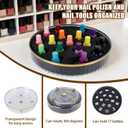 Nail Polish Organizer with Foam, Rotating Acrylic Nail Polish Display Stand Holds 17 Bottles for Fast Access on Countertop or Vanity, Lazy Susan Organizer for Nail Polish, Makeup, Essential Oil