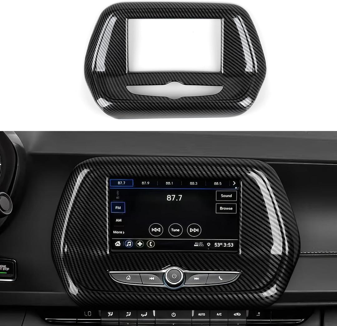 Car Center Control Panel Sticker Cover ABS Carbon Fiber Decal Interior Trim for Chevrolet Camaro ZL1 2016 2017 2018 2019 2020 2021 2022 2023 2024 Accessories (A)