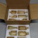 Gold Amber Glass Bud Vases Set of 12, Small Vases for Flowers, Champagne Mini Vintage Vases for Centerpieces,Bud Vase in Bulk for Wedding Decor,Single Flowers,Office and Home Table Flower Dcor