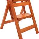 Kitchen Folding Step Stool, Wooden Collapsible Closet Step Ladder for Home