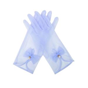 QRBTSCL Women's Bow Tea Party Gloves Sheer Glove Elegant Mesh Short Gloves Wedding Bridesmaids Prom Evening Opera Glove Lavender