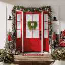 NeoL'artes 22 Inch Green Grapevine Front Door Wreath with Bells and Berries for Christmas Home Decor