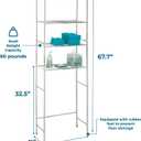 Honey-Can-Do 4-Tier Over-The-Toilet Storage Shelf - Space-Saving Steel Bathroom Restroom Organizer with Neutral Chrome Finish, Ideal for Towels, Toiletries, & Essentials - 24"W x 68"H x 11"D, 24.02" L x 11.02" W x 67.72" H