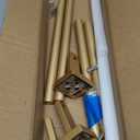  Modern Rounded Cap Single Indoor Curtain Rod and Finial Set, Easy Install Wall Mount, Matte Gold