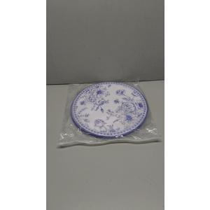 100 Pack Blue Floral Paper Placemats 13 Inch Chinoiserie Disposable Table Mats Round Paper Place Mats Dinnerware for Baby Shower Bridal Birthday Kitchen Wedding Party Supplies