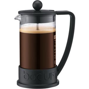 Bodum 12oz Brazil French Press Coffee Maker, High-Heat Borosilicate Glass, Black - Made in Portugal