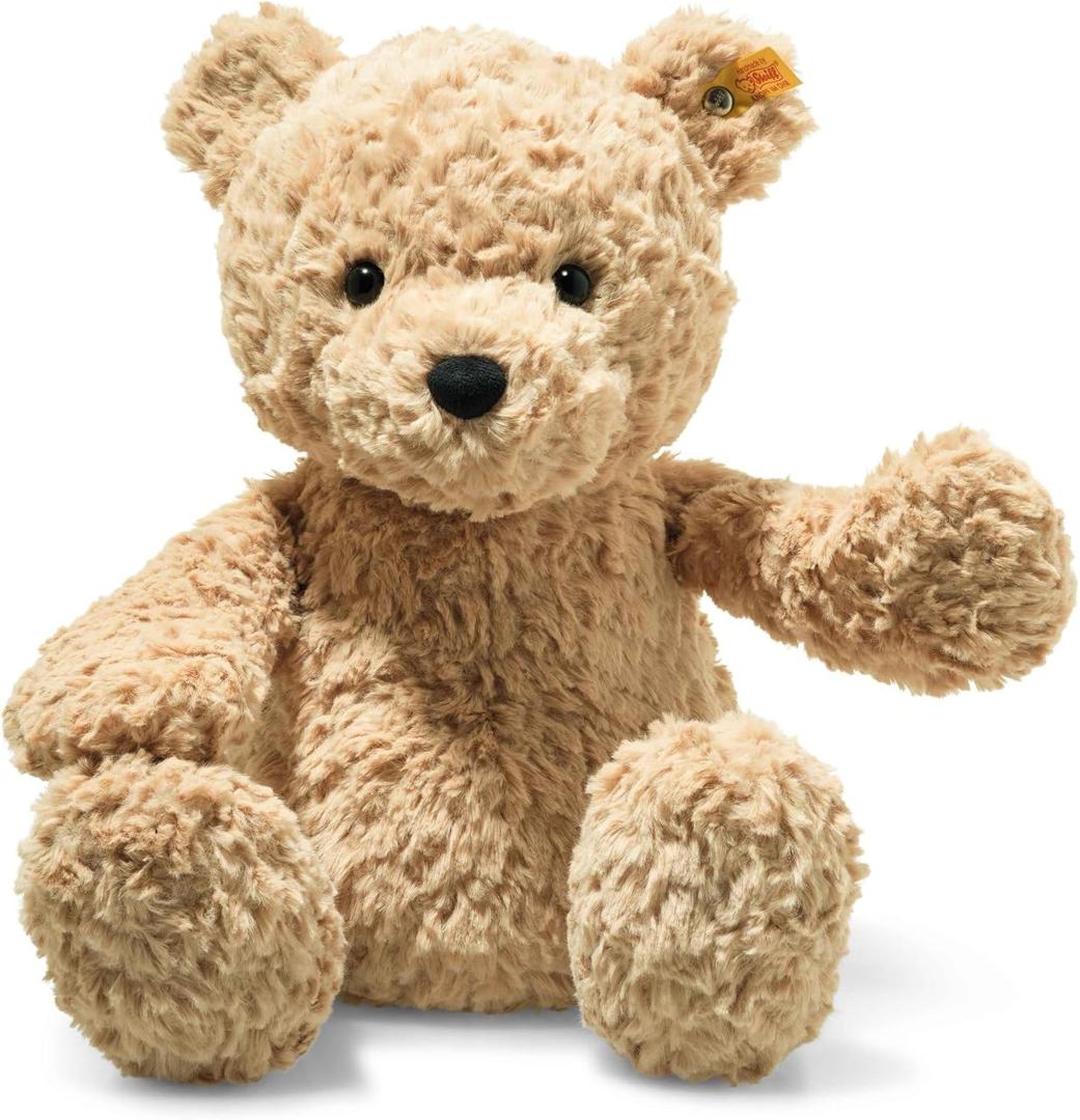 Steiff Jimmy Teddy Bear, Premium Teddy Bear Stuffed Animal, Teddy Bear Toys, Stuffed Teddy Bear, Teddy Bear Plush, Plushy Toy for Girls Boys and Kids, Soft Cuddly Friends (Light Brown, 16") (40cm/15.75")