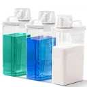 VUNDO [3 Pack] Liquid Laundry Detergent Dispenser For Laundry Room Organization And Storage, 78oz Large Capacity Laundry Soap Containers With 12 Removable Labels, BPA Free & PET Plastic Clear