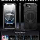 Magnetic for iPhone 17e Case/iPhone 16e Case with Screen Protector & Invisible Kickstand, [Compatible with MagSafe] 3-in-1 Full Body Military Grade Heavy Duty Phone Cover for iPhone 17 E/16 E, Black