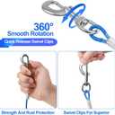 Tie Out Cable for Dogs,10/20/30/50/100FT Dog Leads for Yard Chew Proof,Heavy Duty Tie Out Cable for Large Dogs Up to 125lbs,Dog Runner Tether (Blue, 125Ibs 30ft)