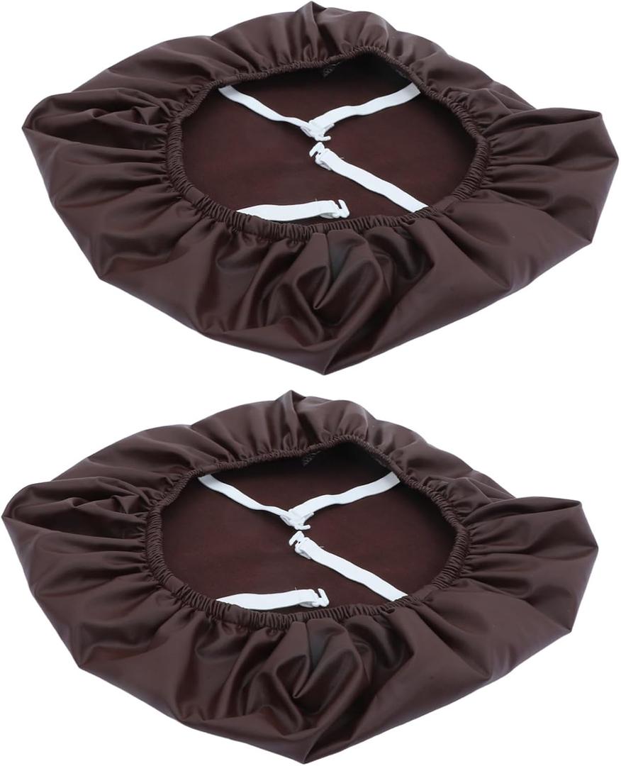 Hemoton 2Pcs Elastic Chair Covers PU Slipcovers for Dining Kitchen and Banquet Use Comfortable and Removable Protector for Chairs