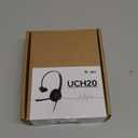 USB Headset with Microphone for PC, Single Ear Wired Headset with Noise Canceling Mic for Work, Lightweight Computer Headset with in-line Control for Call Center, Teams, Zoom, WFH