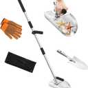 Sand Scoop for Metal Detecting, Metal Detector Sand Shovel Accessories for Beach, Stainless Steel Sand Sifter Digging Tool, Long Handle Fast Sand Sifting Flea Rake for Underwater Treasure Hunting (45")