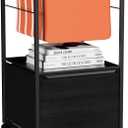 VECELO Mobile Filing Cabinet on Lockable Wheels,Under Desk Organizer with Hanging File Folder Organizer,Beside Under Desk for Office Home,No Bend Over, Fits Letter Size, Black