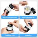 DEPAD 3-in-1 Pill Crusher and Pill Cutter, Pills Crusher Fine Powder with Stainless Steel Grinding Head, Pil Grinder with Storage for Tablets, Cutter Splitter for Small and Tiny Pills Cyan