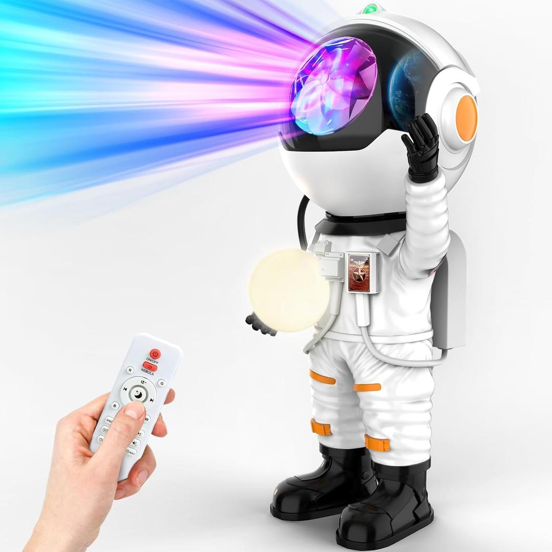 Rossetta Astronaut Galaxy Projector, Star Projector for Bedroom, LED Night Light for Kids Room with Timer and Remote, Room Decor Aesthetic, Home Decor, Gifts for Adults, Teens, Christmas, Birthday (White)