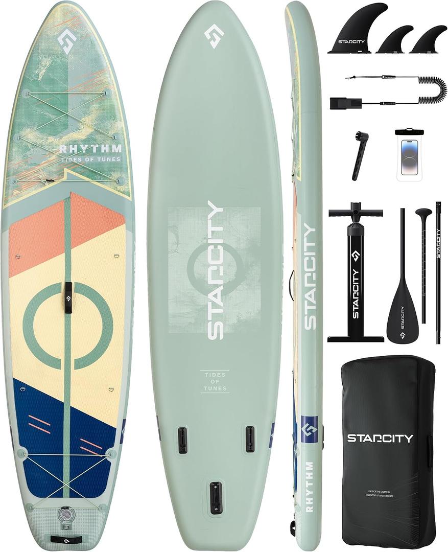 Starcity Family Stand Up Paddle Board for 2+1 People, Inflatable Paddle Board Extra Wide Design 11’6" 35" 6" 450lbs Capacity, Sup Board for Yoga Fishing Camping, W/Complete Accessories