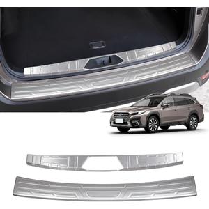 for Subaru Outback Accessories Accessory 2025 2024 2023 2022 2021 Rear Bumper Protector Trunk Door Entry Guard Cover Trim, Silver, Stainless Steel, 2Pcs