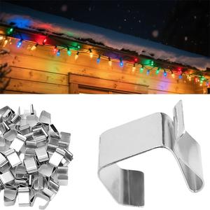120Pcs Gutter Light Hangers, Galvanized Roof Hooks, Outdoor Patio Decoration String Light Clips for Holiday Parties