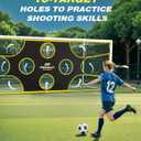 PodiuMax Soccer Net, with 10 Highlighted Scoring Zones, Portable Soccer Field Equipment, Backyard Shooting Training Football Goal Net, 16x7ft