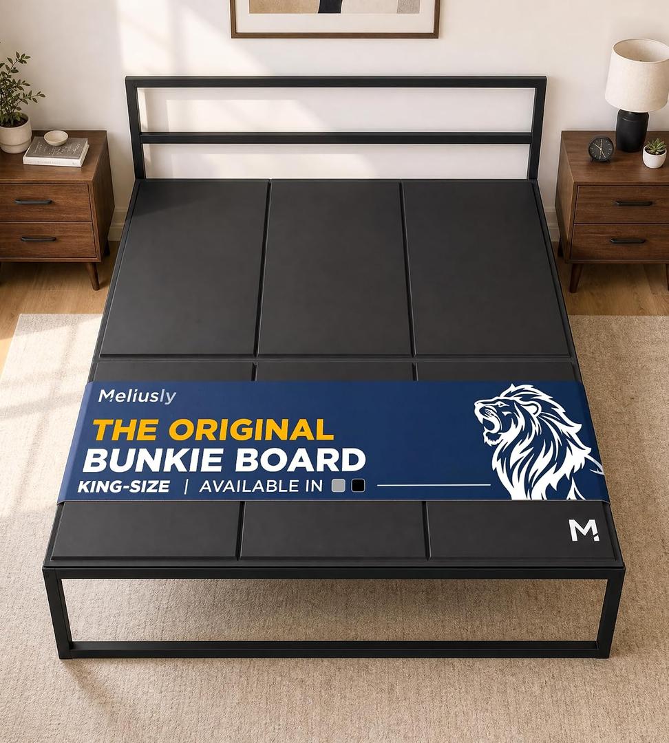 Original Bunkie Board King Size (76x80) - Under Bed Support, Black