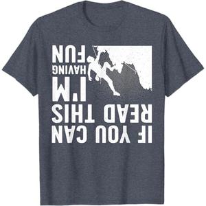 Cool Rock Climbing For Men Women Mountain Climber Bouldering T-Shirt, Size: L