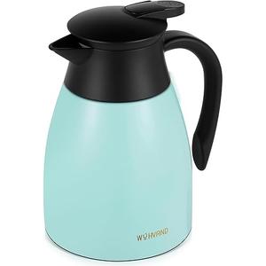 34Oz Coffee Carafe Insulated, Stainless Steel Coffee Carafes for Keeping Hot, Dustproof Thermal Carafes for Home Party/Work (Blue, 1L)