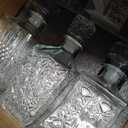 Whiskey Decanter Set of 3 Glass Liquor Decanters, Alcohol Bottles with Airtight Decanter for Tequila, Vodka and Brandy Unique Whiskey presents for Man, Dad, Husband and Home Bar Decor (28oz*2, 31oz*1)