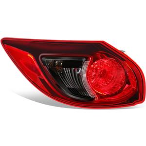 Auto Dynasty Rear Outer Tail Lights Brake Lamps Compatible with 2013-2016 Mazda CX-5, Driver Left Side, Chrome Housing Red Lens MA2804111 (Left / Driver Side)