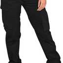 Women's Cargo Jogger Camo Pants with Pockets High Waist Slim Casual Tapered Camouflage Combat Hiking Pants (X-Large, Blackab22314)