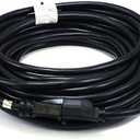 50ft 12AWG Power Extension Cord Cable for Indoor and Outdoor - SJTW 12/3C NEMA 5-15P to NEMA 5-15R (15A/125V) AP305+SP506 - Black