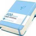 Hoci Poci Lined Journal Notebook, 400 Pages Thick Journal for Writing, A5 Hardcover Leather Notebook with 100Gsm College Ruled Paper for Women Men Work Note taking, 5.8" x 8.4", Light Blue