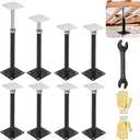 8 Pcs Adjustable House Floor Jacks 11-16" Height Range Screw Jack Post for Floor Joist, 5000 lbs Load Capacity, Temporary Support for Leveling Sagging Floor Repair, RV Step Stabilizer, Black