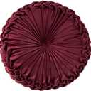 Teieas Round Pillows Velvet Pleated Circle Pillow Chair Cushion Floor Pillows Home Decorations for Home Couch Chair Bed Car Burgundy
