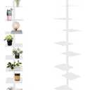 9-Tier Narrow Spine Bookshelf, Modern Bookcase, Adjustable Vertical Bookshelf, Metal Rotating Bookshelf Tower for Home Office Living Room Bedroom (White), 15.4*68.9 inch