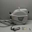 Garden Hose Reel Retractable 1/2 Inch x 100 ft, Wall Mounted with 10 Pattern Nozzle, Slow Return System and 180 Swivel, Gray
