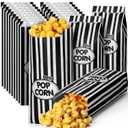 Sherr 1000 Pcs 1oz Popcorn Bags Bulk Black Retro Stripes Disposable Popcorn Bags for Circus Carnival Party Favors Movie Nights Birthday Party Event Supplies Machine Accessories